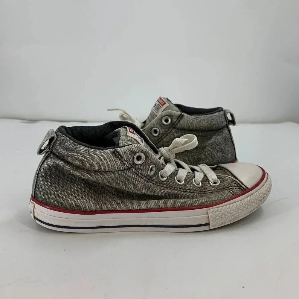 Converse Kids Chuck Taylor All Star Gray 651818F Mid Top Lace Up Sneakers Size 5